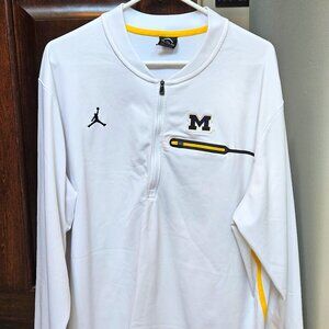 Jordan Brand Nike U of M Pullover, White/Maize/Blue, Sz XXL